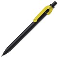 SNAKE, ручка шариковая, желтый, черный корпус, металл